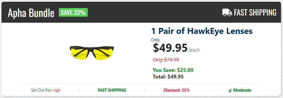 HawkEye Night Driving Glasses offer price 
